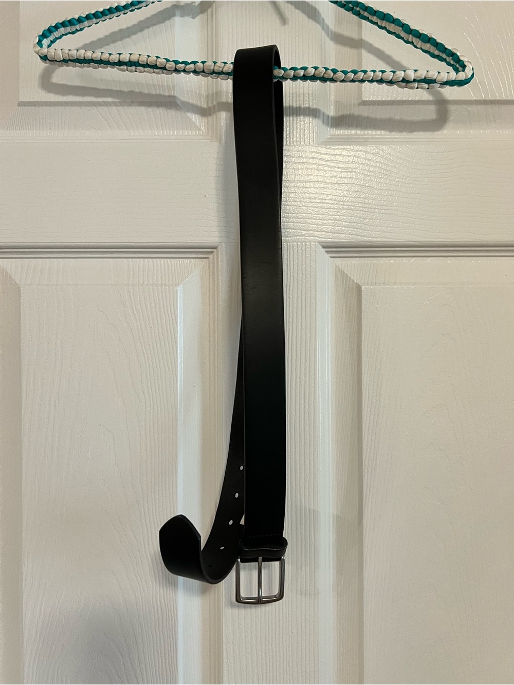 Classic Black Leather Unisex Belt, Size 38 Men’s